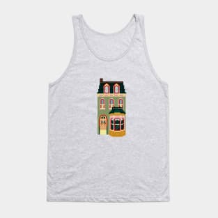 Festive Green House Pixel Art Tank Top